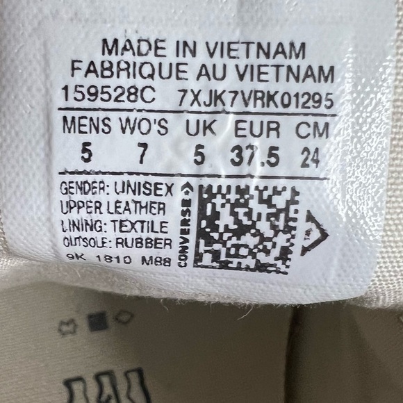 Converse Leather All Star Blocked Nubuck Patent Leather Heel Grey White Size 7 - Picture 10 of 11